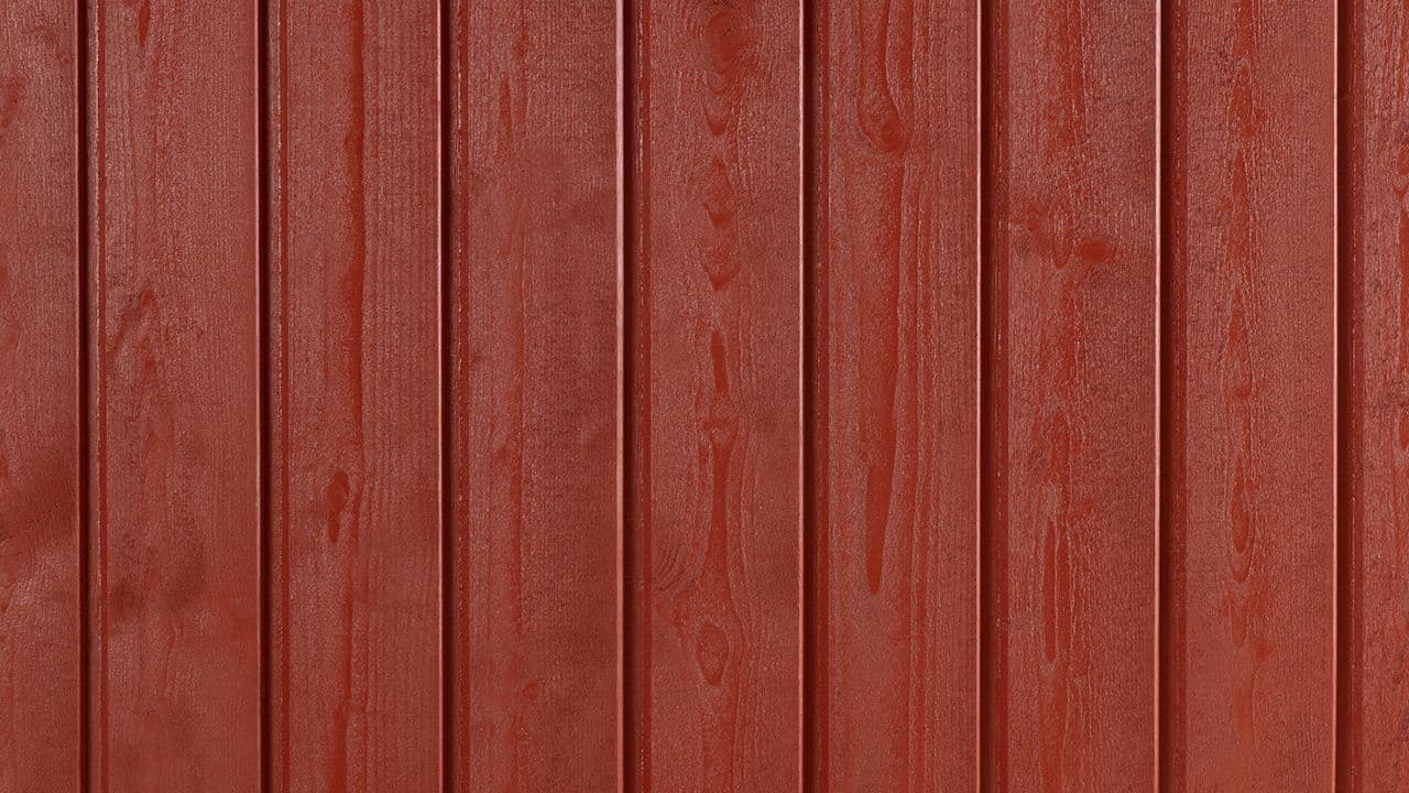 Stående kledning malt med 0025 Rørosrød fra Jotun.