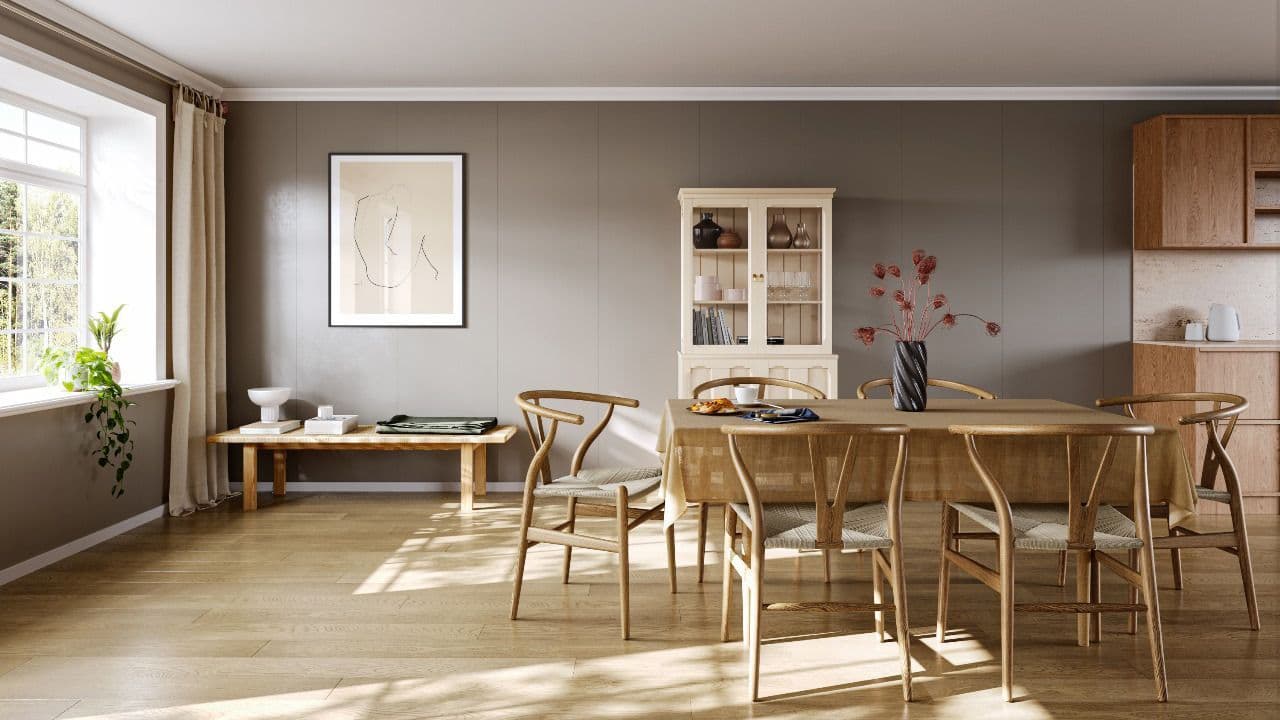 Stue med bord og stoler